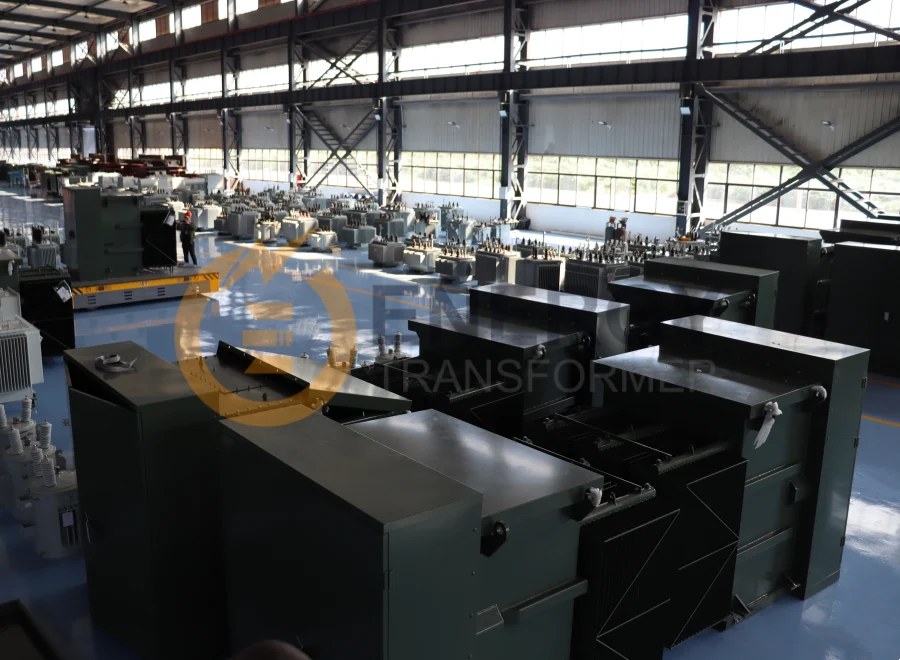 Bulk Storage of 1500 kVA Pad-Mounted Transformers – 24.9kV Units in Energy Transformer China Factory