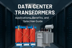 Data center power transformers including dry-type and oil-immersed units for critical IT infrastructure.