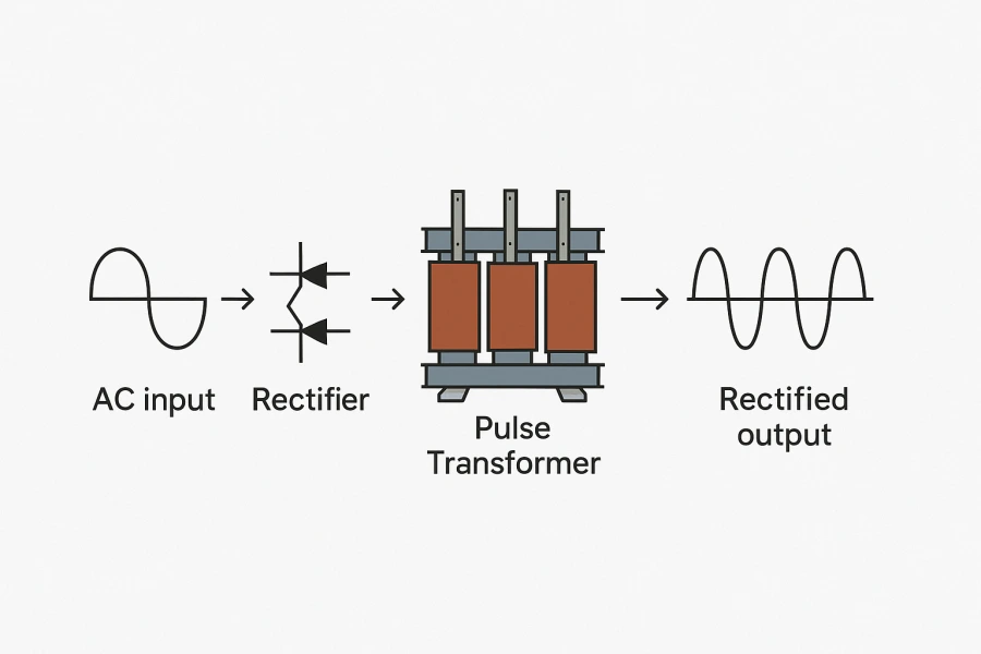 Industrial rectifier transformer used in electrolysis and steel production by a certified manufacturer and supplier