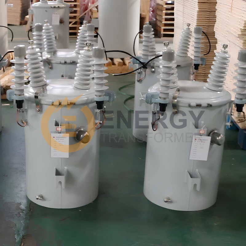 25 kVA 13.8kV to 240V single-phase utility pole transformer – oil-filled, factory-direct from Energy Transformer, built for US and Latin American power distribution networks