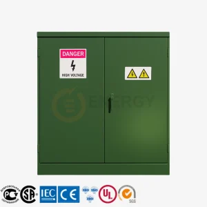 Green pad-mounted loop feed transformer 3750 kVA for 3-phase underground power distribution, Energy Transformer brand