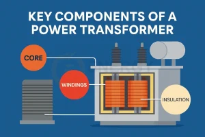Internal structure of a power transformer showing core, windings, and insulation — Energy Transformer supplier for the US, Canada, UK, Germany, and Europe