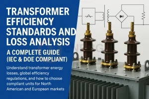 Industrial-grade power transformer with high-efficiency design, manufactured by Energy Transformer for global markets including the US, Canada, UK, and EU countries.