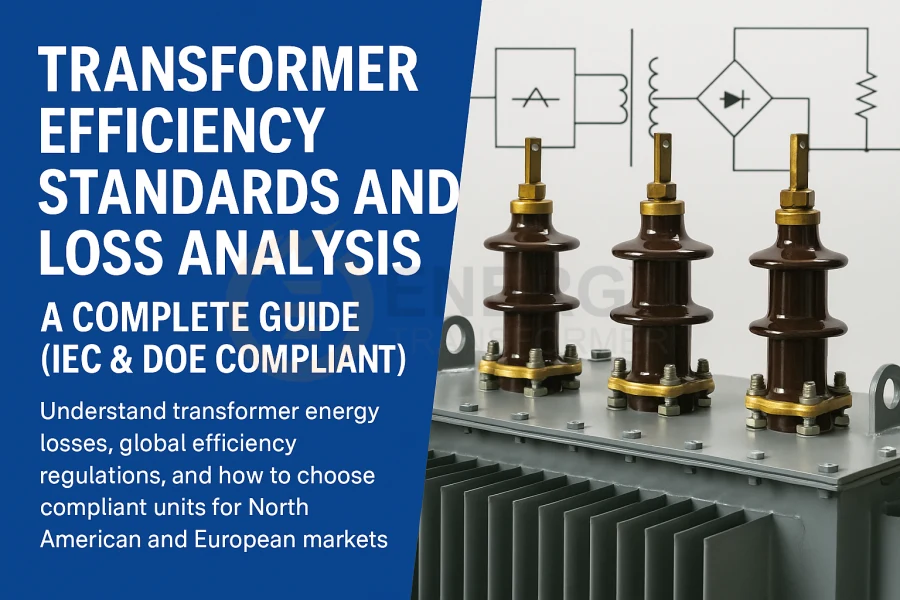 Industrial-grade power transformer with high-efficiency design, manufactured by Energy Transformer for global markets including the US, Canada, UK, and EU countries.