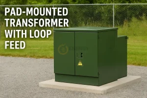 Pad-mounted loop feed transformer for underground power distribution – Energy Transformer factory supply