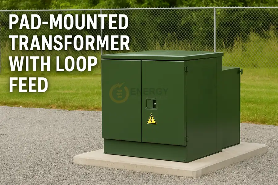 Pad-mounted loop feed transformer for underground power distribution – Energy Transformer factory supply