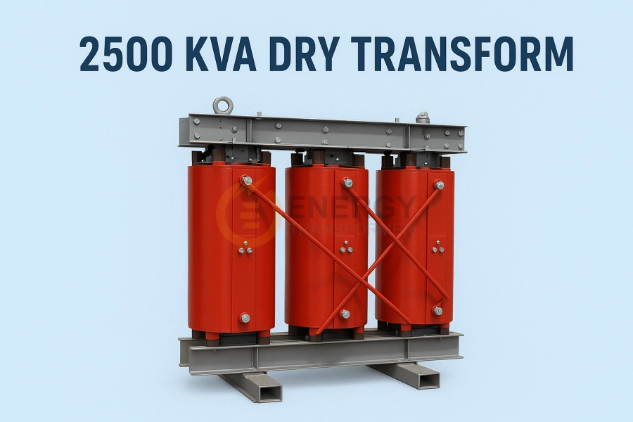 Energy Transformer 2500 kVA cast resin dry type transformer for indoor commercial and industrial power in the USA.