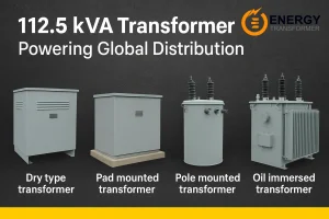Technischer Leitfaden für 112,5 kVA-Transformatoren von Energy Transformer, einem chinesischen Hersteller, der industrielle und gewerbliche Stromversorgungssysteme in die USA, nach Kanada und Europa liefert.