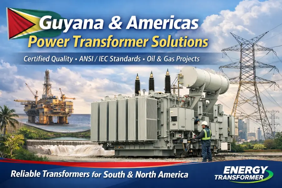 Guyana power transformer market 2026 – certified ANSI and IEC substation transformer solutions for oil and gas grid expansion in South and North America by Energy Transformer